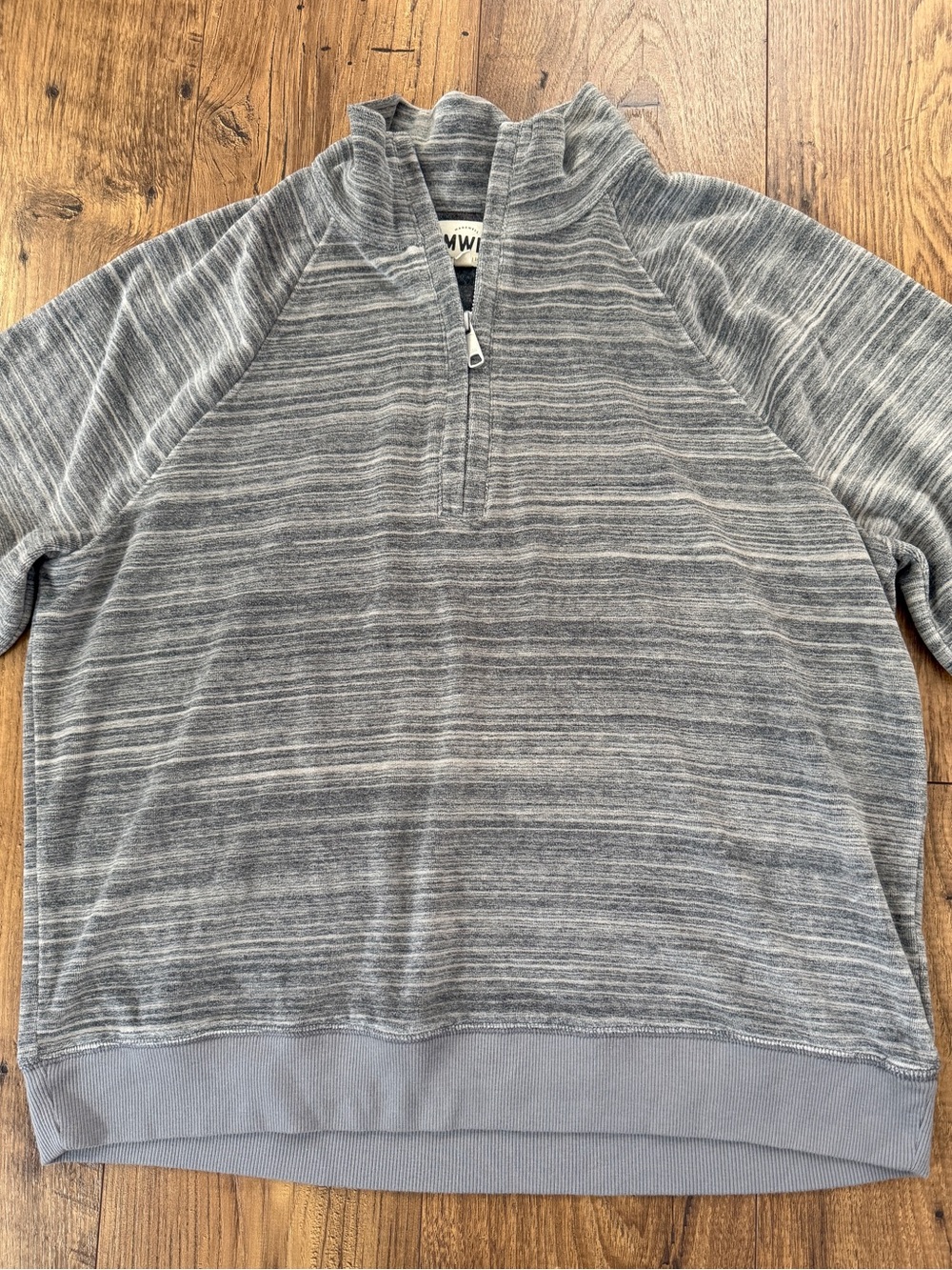 Madewell Heathered Gray Quarter-Zip Pullover